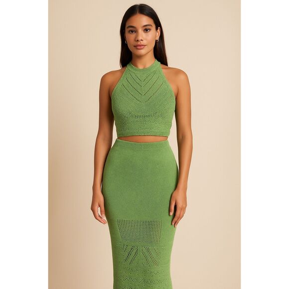 House of Harlow 1960 Dresses & Skirts - House of Harlow 1960 Two Piece Shimmer Knit Skirt and Top Set. Green Size XS
